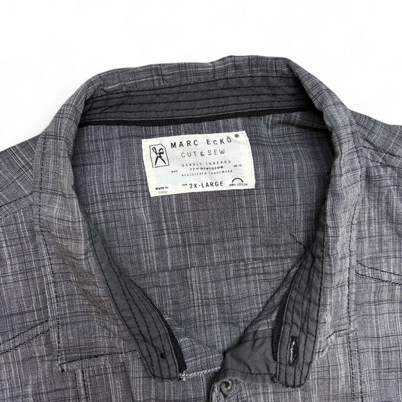 Marc Ecko Charcoal Button Down Shirt - Picture 4 of 4